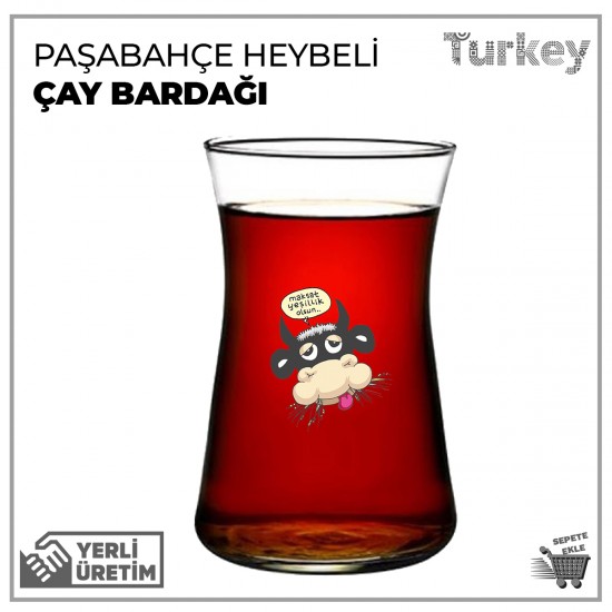 Paşabahçe Baskılı Heybeli Çay Bardağı Seti